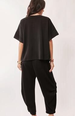 Davis & Dani Black 2 Pc Matching Set Size Small Flowy Pants & Top